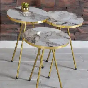 Lot de 3 Tables à Café en Marbre