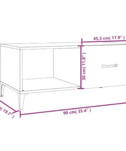 Table Basse Rectangulaire en Bois Blanc et Noir