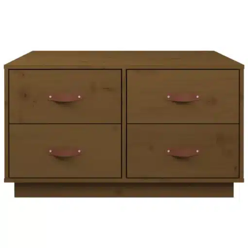Table Basse Marron Miel en Bois Massif