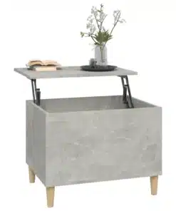 Petite Table Basse Relevable Bois et Gris