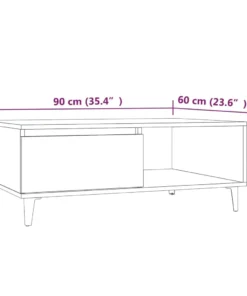 Table Basse en Bois de Chêne Brun pour Salon