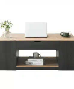 Table Basse Relevable Extensible En Bois Noir