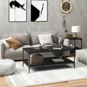 Table Basse Noire en Bois d'Ingénierie