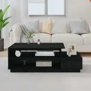Table Basse en Pin Massif Noir