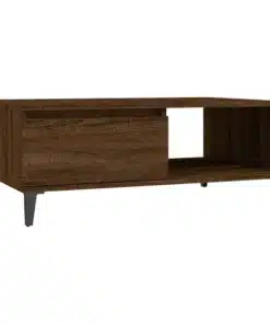 Table Basse en Bois de Chêne Brun pour Salon