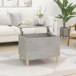 Petite Table Basse Relevable en Bois Gris