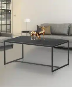 Table Basse en Marbre Noir Rectangulaire