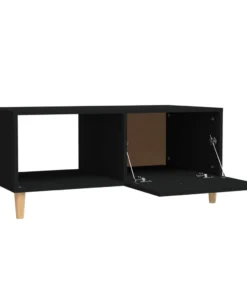 Table Basse Noire Rectangulaire en Bois