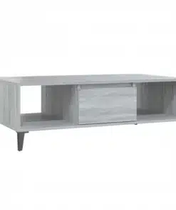 Table Basse en Chêne Sonoma Gris avec Rangements