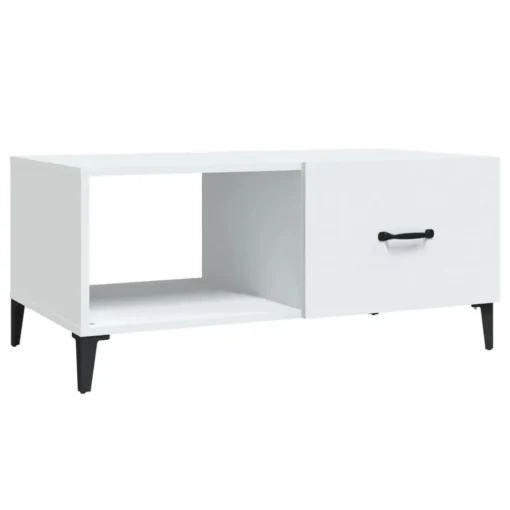 Table Basse Rectangulaire en Bois Blanc et Noir