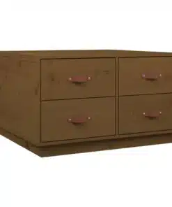 Table Basse Marron Miel en Bois Massif