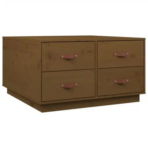 Table Basse Marron Miel en Bois Massif