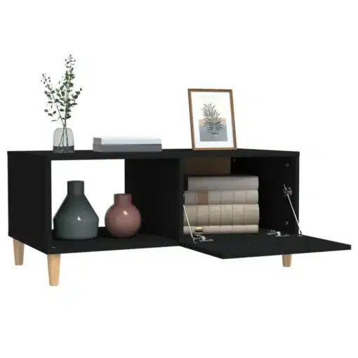 Table Basse Noire Rectangulaire en Bois