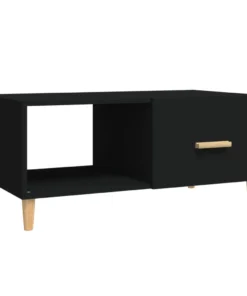 Table Basse Noire Rectangulaire en Bois