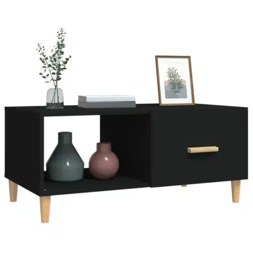 Table Basse Noire Rectangulaire en Bois