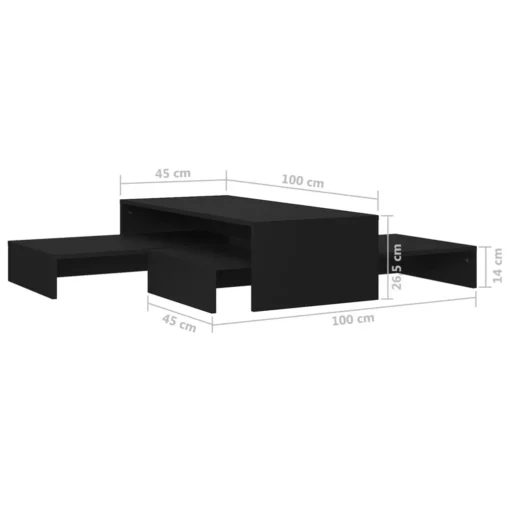 Ensemble de Grandes Tables Basses Nordiques Noires