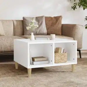 Table Basse Carrée en Bois Blanc