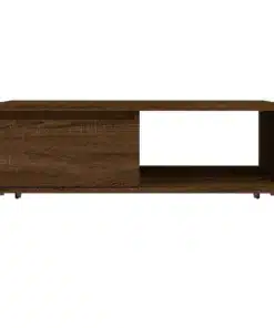 Table Basse en Bois de Chêne Brun pour Salon