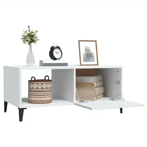 Table Basse Rectangulaire en Bois Blanc et Noir