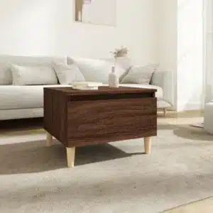 Petite Table Basse en Bois de Chêne Brun