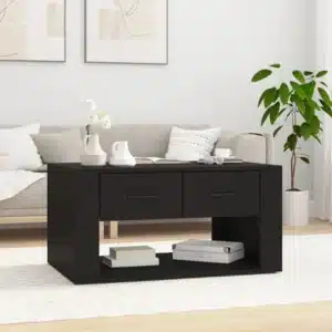 Table Basse Noire en Bois d'Ingénierie