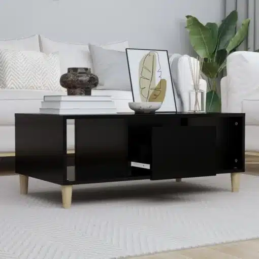 Table Basse Noire avec Rangements