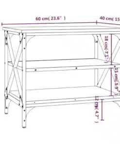 Meuble TV en Bois Sonoma Gris avec Rangements