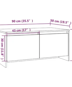 Table Basse Nordique en Bois Gris Sonoma avec Tiroirs