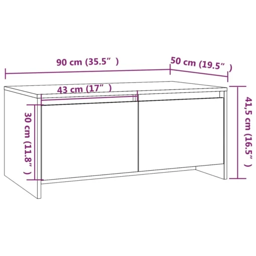 Table Basse Nordique en Bois Gris Sonoma avec Tiroirs