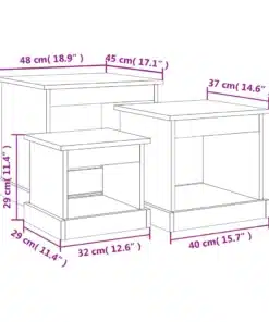 Ensemble de Tables Basses Gigognes en Bois Noires