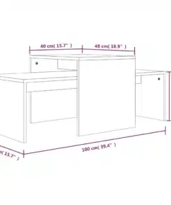 Ensemble de Table Basse en Chêne Fumé