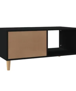 Table Basse Noire Rectangulaire en Bois