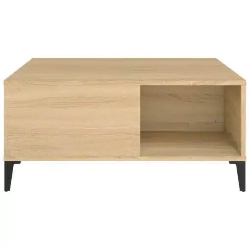 Table Basse Carrée avec Rangements en Bois de Chêne Sonoma