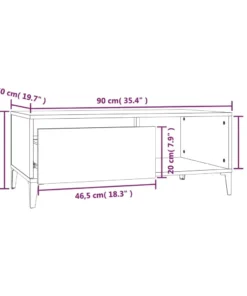 Table Basse Rectangulaire Grise en Bois avec Rangements