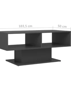 Table Basse Grise Surélevé avec Rangements Design