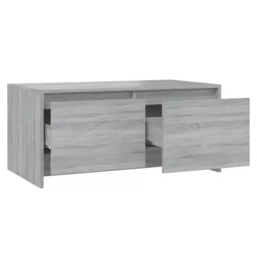 Table Basse Nordique en Bois Gris Sonoma avec Tiroirs