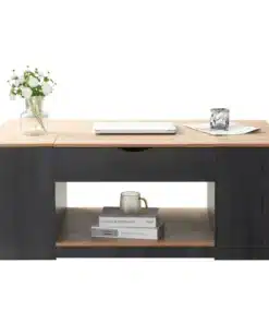 Table Basse Relevable Extensible En Bois Noir