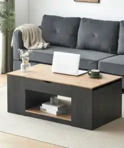 Table Basse Relevable Extensible En Bois Noir