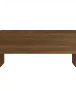 Table Basse Relevable en Bois de Chêne Massif Marron