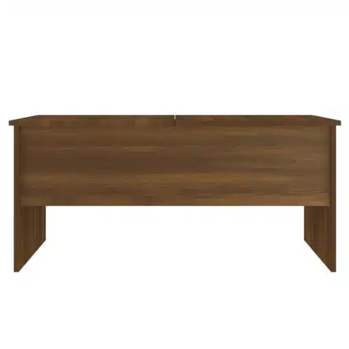 Table Basse Relevable en Bois de Chêne Massif Marron