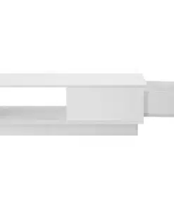 Table de Salon Moderne Rectangulaire en Bois Brillant LED