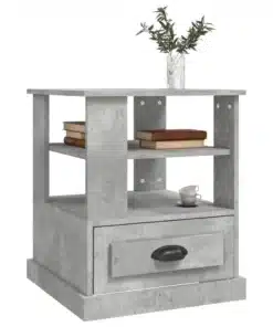 Table Basse d'Appoint Carrée en Bois Gris