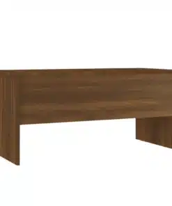 Table Basse Relevable en Bois de Chêne Massif Marron