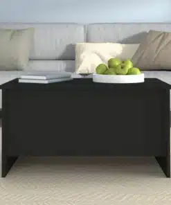 Table Basse avec Plateau Relevable en Bois Noir