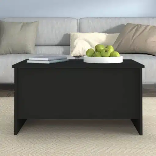 Table Basse avec Plateau Relevable en Bois Noir