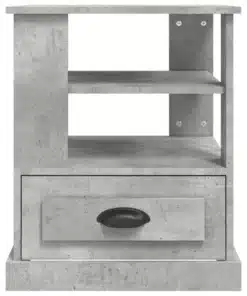 Table Basse d'Appoint Carrée en Bois Gris