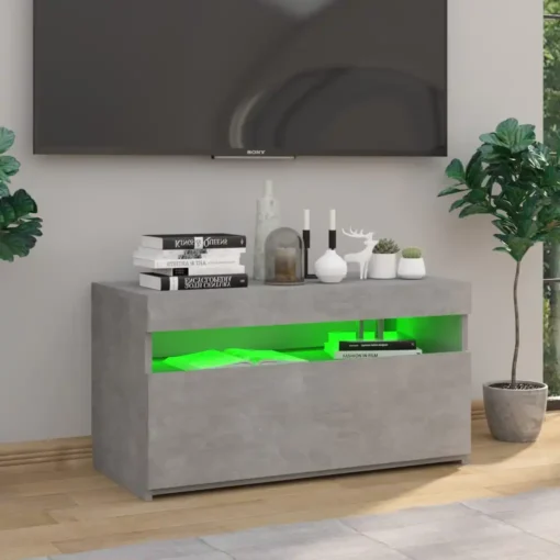 Meuble TV avec lumières LED Gris