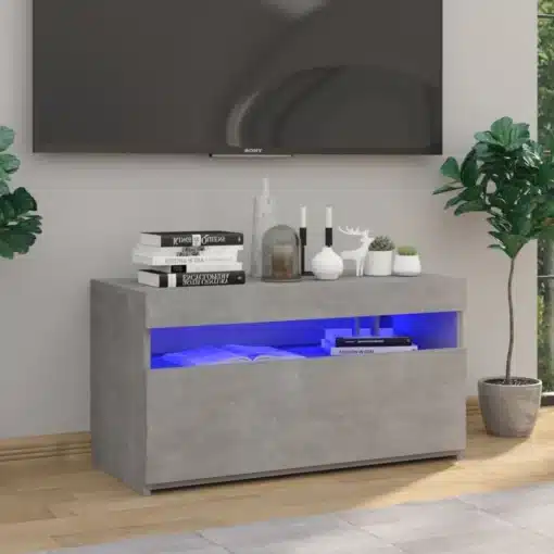 Meuble TV avec lumières LED Gris