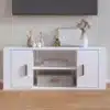 Meuble TV en Bois Blanc Brillant