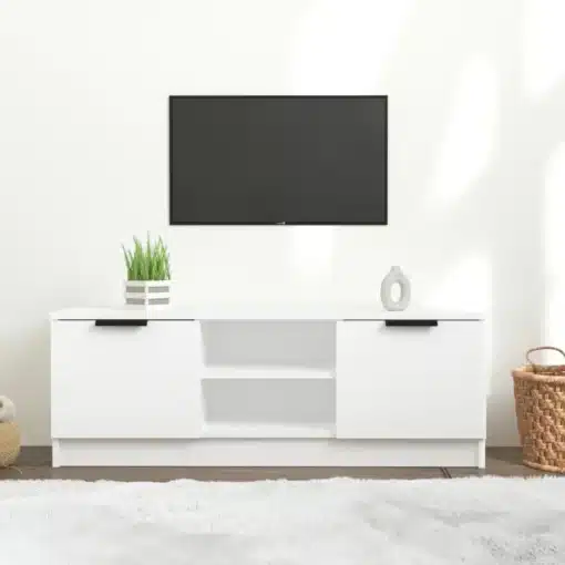 Meuble TV Blanc en Bois d'Ingénierie